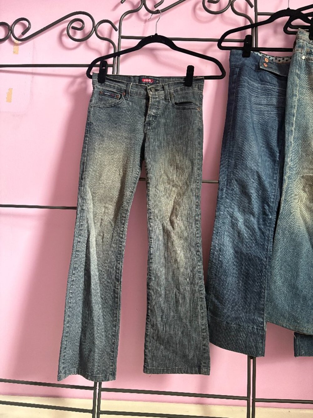True VTG Y2k LOW RISE Brand Dark Wash Bootcut Size 24-26